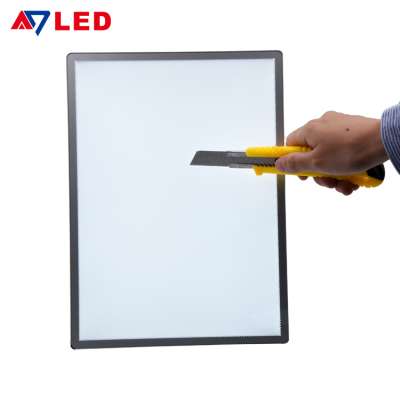 Retail Display 9mm Thickness Square Aluminum Poster Frame Advertising Ultra-thin LED Backlit Light Box